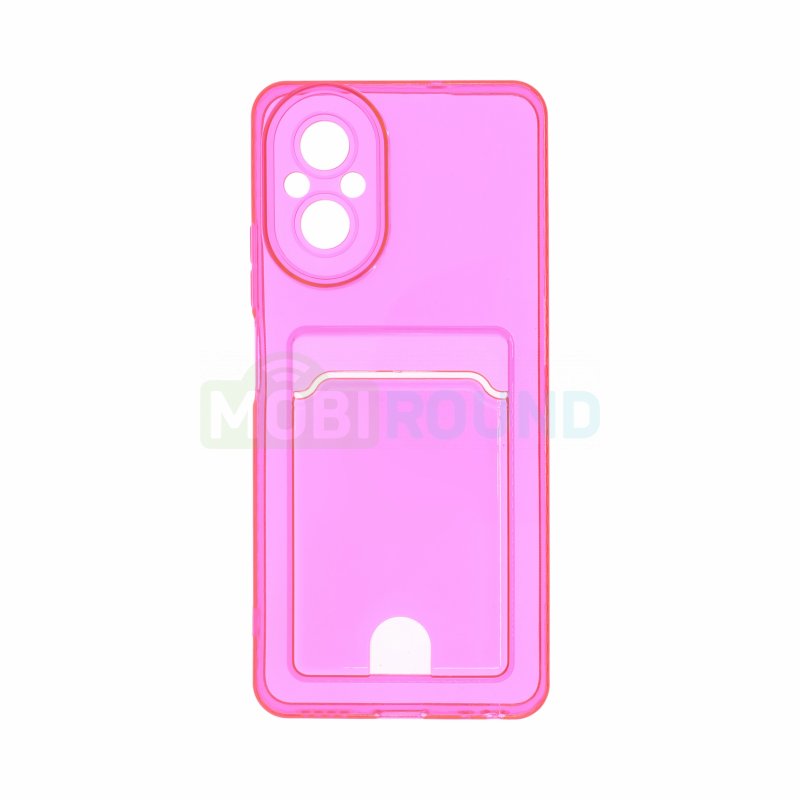 Силиконовый чехол противоударный для Realme C67 5G (с картхолдером) розовый