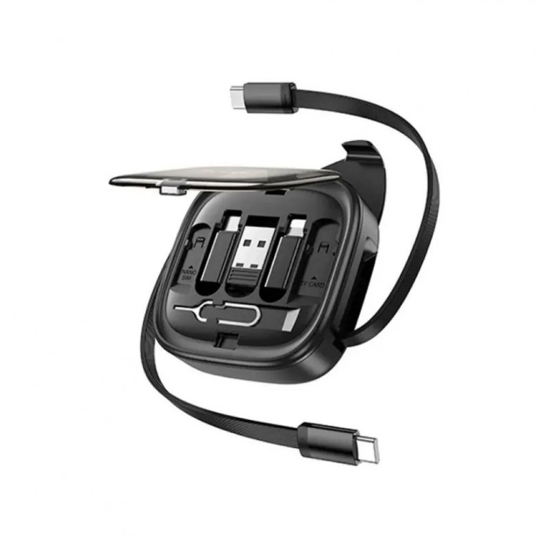 Дата-кабель Hoco U140 Type-C-Type-C/Lightning/MicroUSB/USB (PD 60 Вт) черный