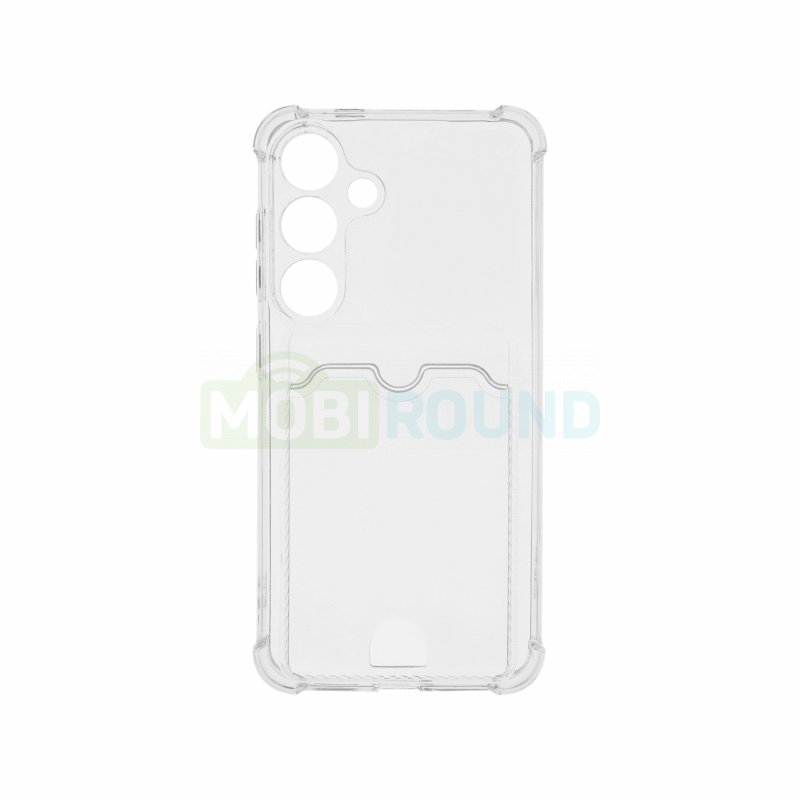 Силиконовый чехол противоударный для Samsung S931 Galaxy S25 5G (с картхолдером) прозрачный