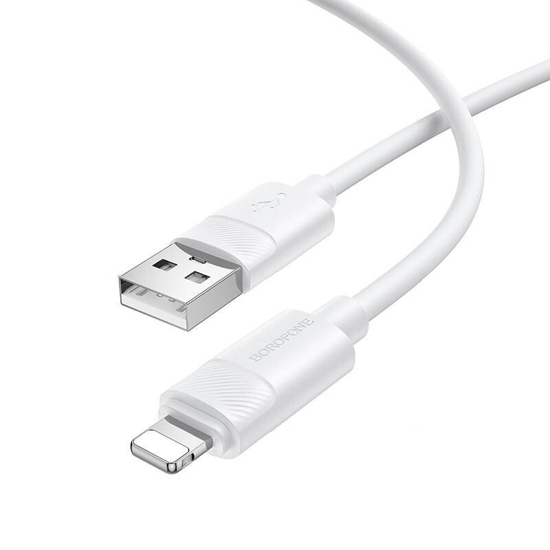 Дата-кабель Borofone BX123 USB-Lightning, 1 м, белый