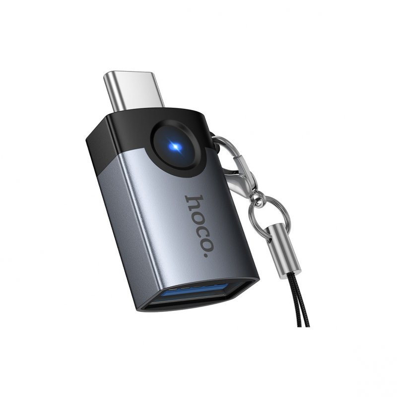 Переходник (адаптер) Hoco UA46C USB-Type-C, серый