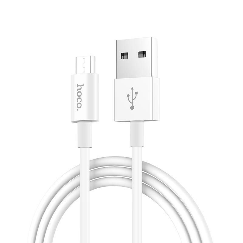 Дата-кабель Hoco X23 USB-MicroUSB, 1 м, белый