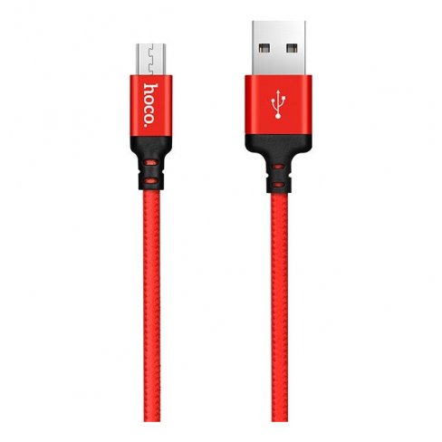 Дата-кабель Hoco X14 USB-MicroUSB, 1 м (красный)