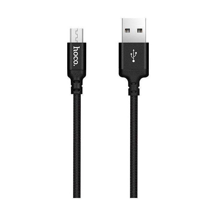 Дата-кабель Hoco X14 USB-MicroUSB, 1 м, черный