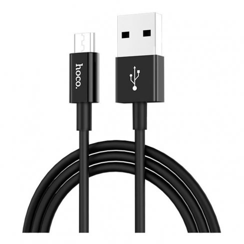 Дата-кабель Hoco X23 USB-MicroUSB, 1 м (черный)
