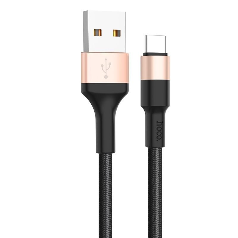 Дата-кабель Hoco X26 USB-Type-C, 1 м, черный с золотом