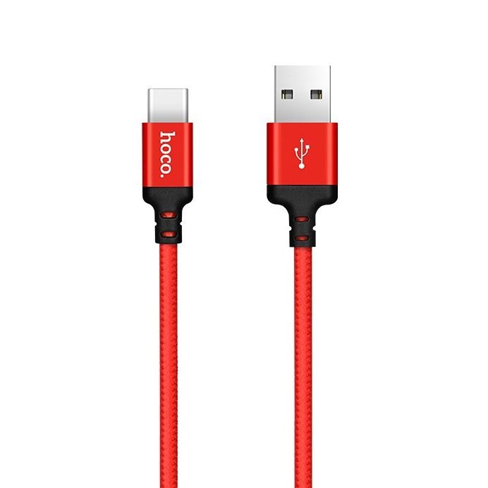 Дата-кабель Hoco X14 USB-Type-C, 1 м, красный