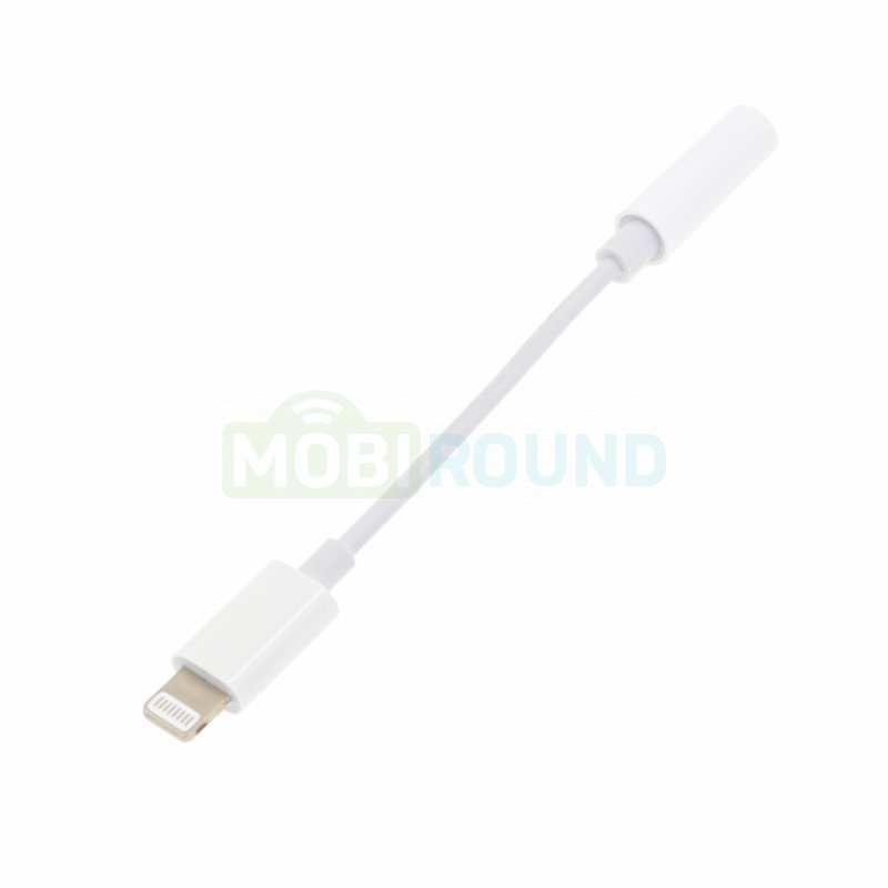 Аудио-переходник (адаптер) Lightning-3.5 мм (работают с IOS12 и выше) 0.1 м, белый