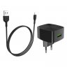 Сетевое зарядное устройство (СЗУ) Hoco C70A QC 3.0 (USB) + кабель Type-C, 3 A