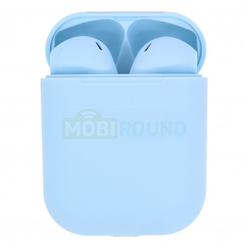 Наушники беспроводные TWS inPods 12 Macaron 5.0 (с боксом для зарядки) (Bluetooth) (голубой)
