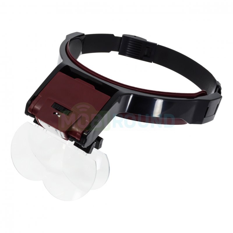 Лупа налобная MG81001-B с LED подсветкой (1.7x, 2.0x, 2.5x, 3.5x, 4 линзы)