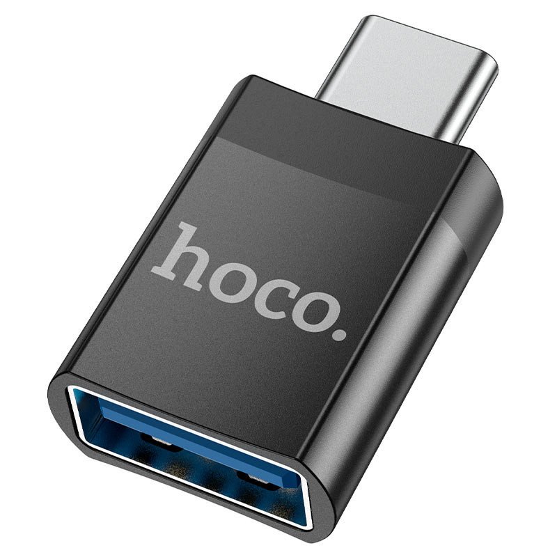 Переходник (адаптер) Hoco UA17 Type-C-USB, черный
