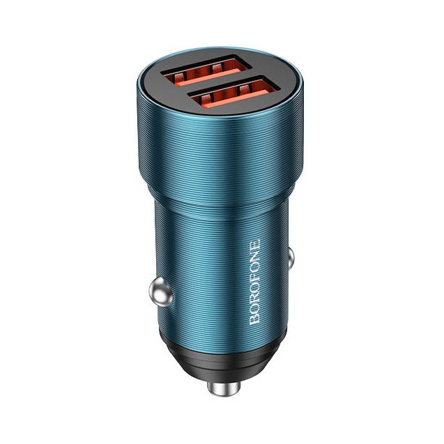 Автомобильное зарядное устройство (АЗУ) Borofone BZ19 (2 USB) 2.4 А, синий