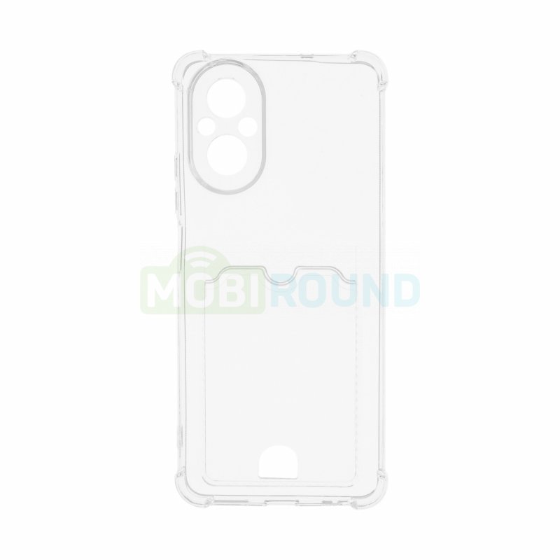 Силиконовый чехол противоударный для Realme C67 5G (с картхолдером) прозрачный
