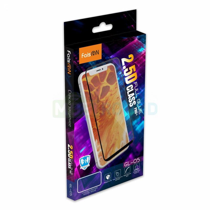Противоударное стекло 2D FaisON GL-05 для Apple iPhone 13 Pro Max (полное олеофобное покрытие) черный