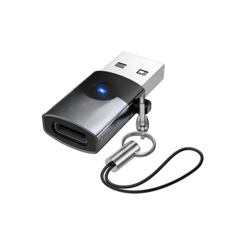 Переходник (адаптер) Hoco UA46B USB-Type-C, серый