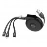 Дата-кабель Hoco U50 (3 в 1) USB-MicroUSB/Lightning/Type-C, 1 м