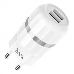 Сетевое зарядное устройство (СЗУ) Hoco C41A (2 USB) + кабель Type-C, 2.4 А