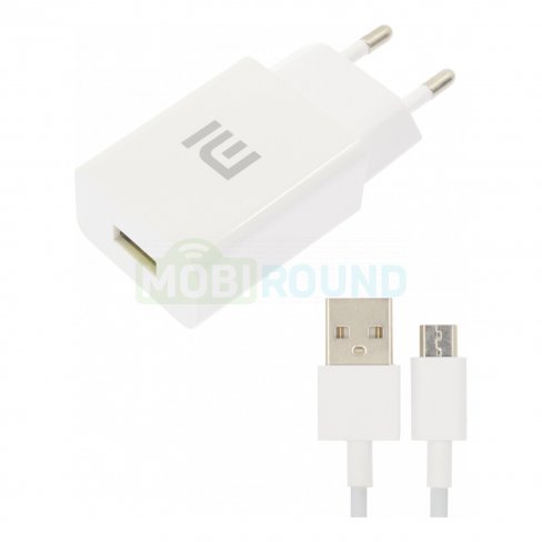 Сетевое зарядное устройство (СЗУ) QC 3.0 (USB) + кабель MicroUSB, 3 A (белый)