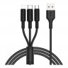 Дата-кабель Hoco X25 (3 в 1) USB-MicroUSB/Lightning/Type-C, 1 м