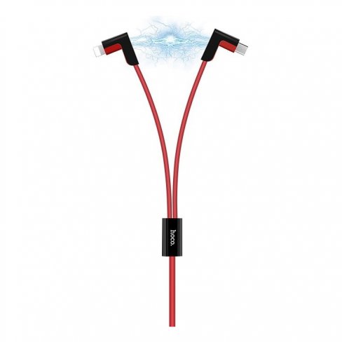 Дата-кабель Hoco X12 (2 в 1) USB-Lightning/MicroUSB, 1.2 м (красный)