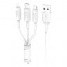 Дата-кабель Hoco X25 (3 в 1) USB-MicroUSB/Lightning/Type-C, 1 м