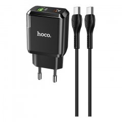 Сетевое зарядное устройство (СЗУ) Hoco N5 (USB/ype-C) + кабель Type-C-Type-C, 3 А