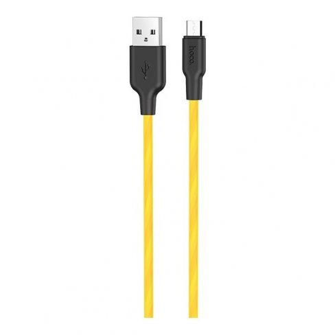 Дата-кабель Hoco X21 Plus USB-MicroUSB (высокопрочный / силикон), 1 м (желтый с черным)