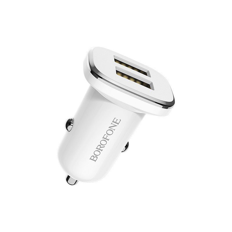 Автомобильное зарядное устройство (АЗУ) Borofone BZ12 (2 USB) 2.4 А, белый