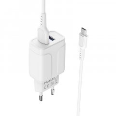 Сетевое зарядное устройство (СЗУ) Borofone BA37A (2 USB) + кабель MicroUSB, 2.4 А