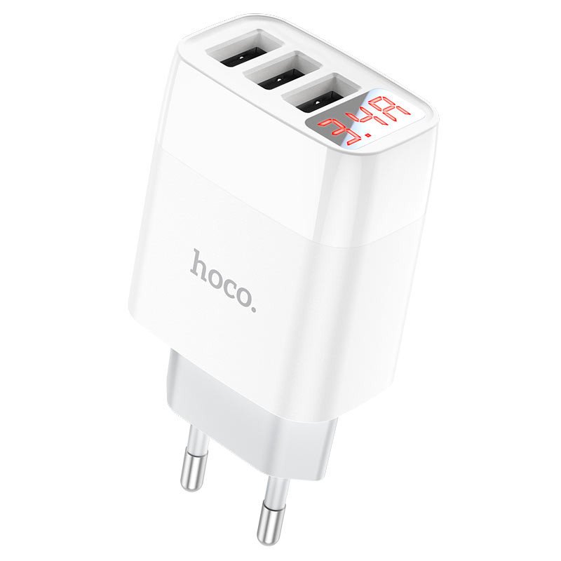 Сетевое зарядное устройство (СЗУ) Hoco C93A (3 USB) 18 Вт/3.4 А, белый