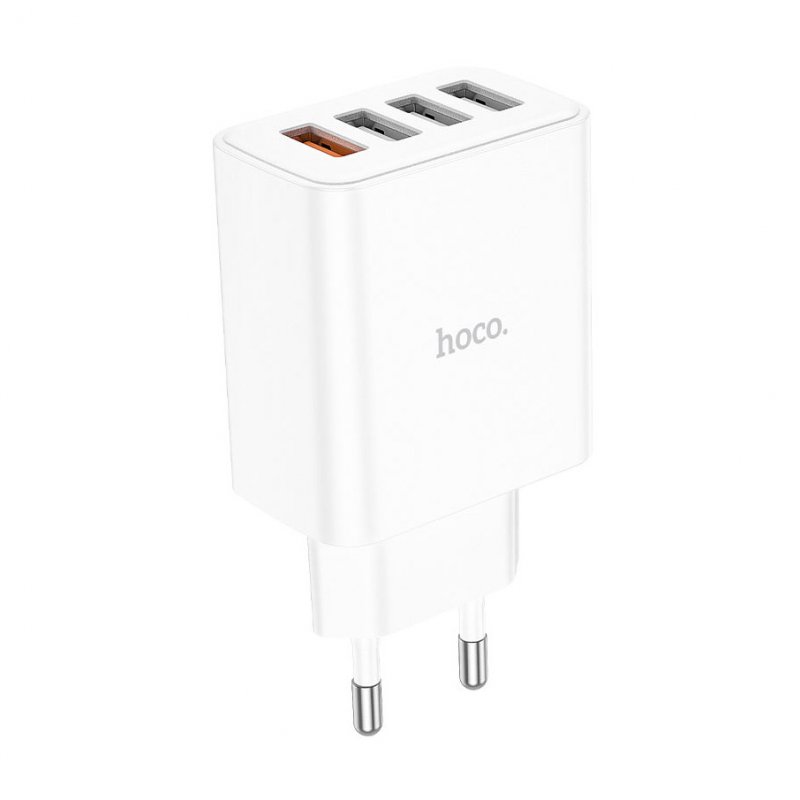 Сетевое зарядное устройство (СЗУ) Hoco C102A (4 USB) 18 Вт/3 А, белый