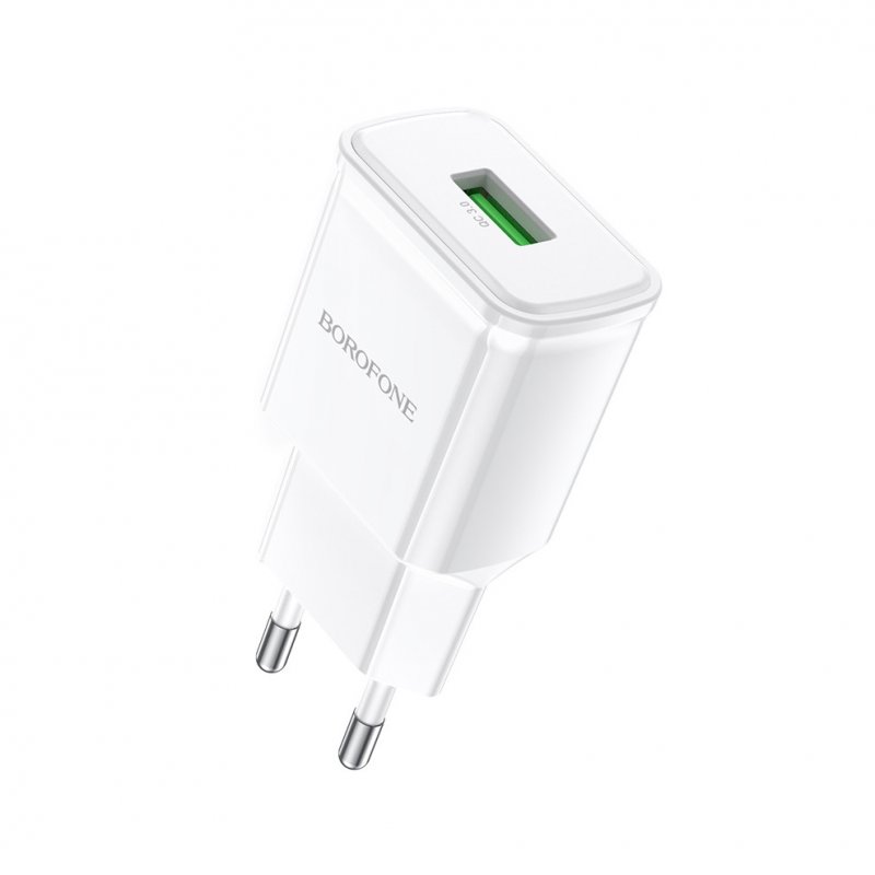 Сетевое зарядное устройство (СЗУ) Borofone BA59A (USB) 18 Вт/3 А, белый