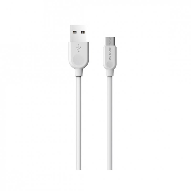 Дата-кабель Borofone BX14 USB-MicroUSB, 3 м, белый