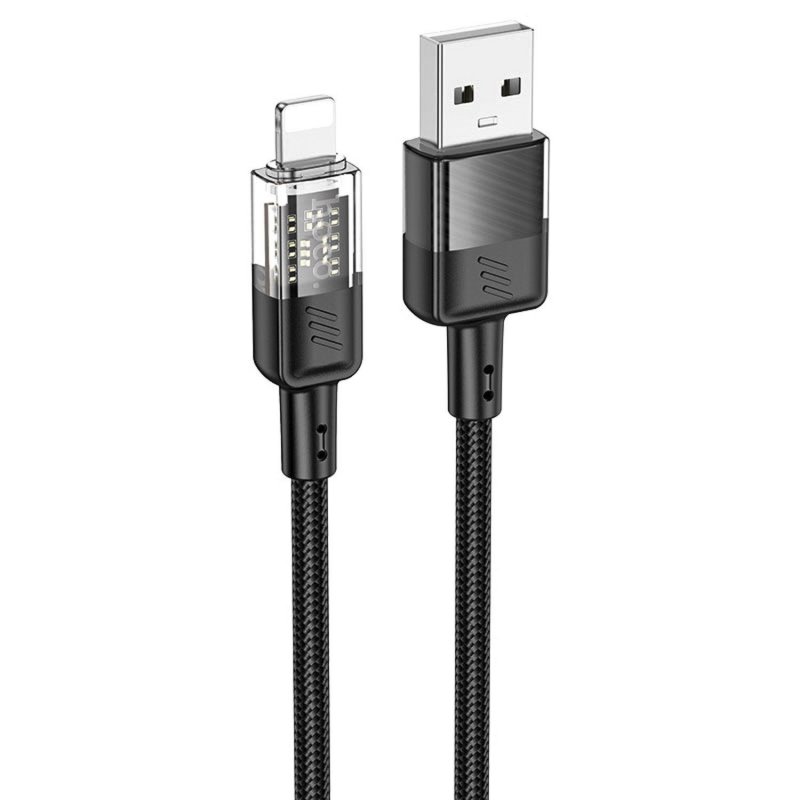 Дата-кабель Hoco U129 Spirit USB-Lightning, 1.2 м, черный