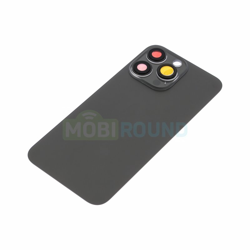 Задняя крышка для Apple iPhone 15 Pro Max (в сборе со стеклом камеры) черный, AA