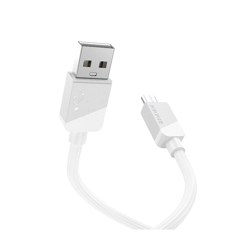 Дата-кабель Borofone BX107 USB-MicroUSB (2.4 А) 1 м, белый