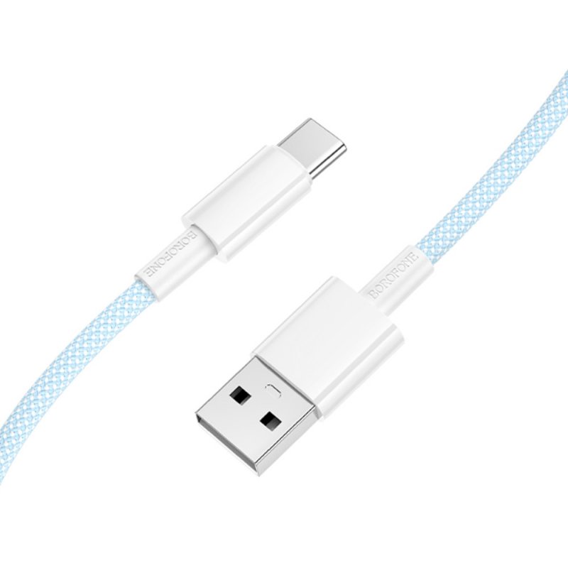 Дата-кабель Borofone BX117 USB-Type-C (3 А) 1 м, голубой