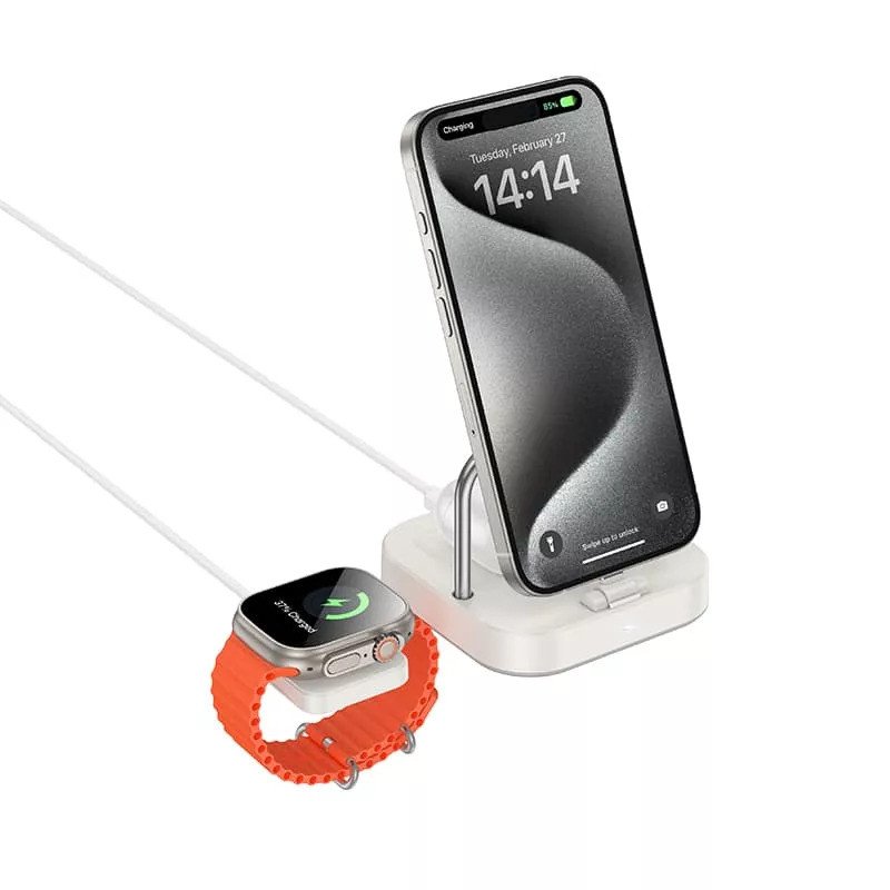 Беспроводное зарядное устройство Hoco CQ16A (смартфон + Apple Watch + Airpods) белый