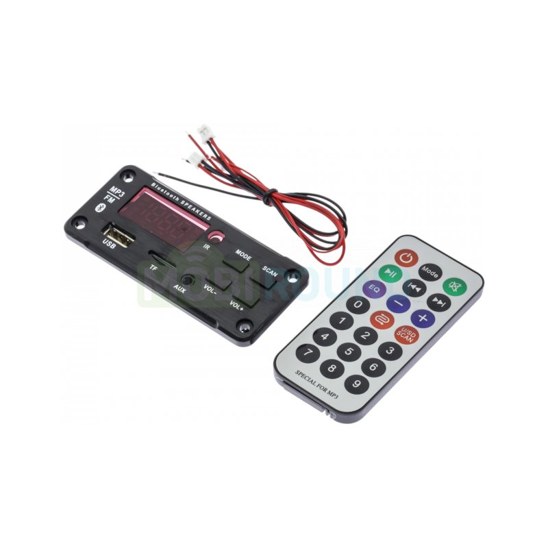 Модуль MP3 USB/microSD/Bluetooth/FM/AUX с пультом и 2x25 Вт Uпит-12 В (JQ-D002BT (HAA3606))