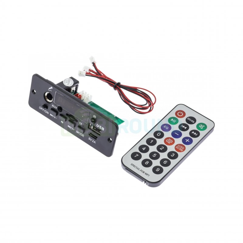 Модуль MP3 USB/microSD/Bluetooth/FM/AUX с пультом и 2x5 Вт Uпит-7-25 В (JQ-D129BT (HAA2018))