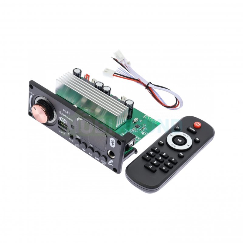 Модуль MP3 USB/microSD/Bluetooth/FM/AUX с пультом и 2x100 Вт Uпит-6-24 В (JQ-D186BT(TPA3116))