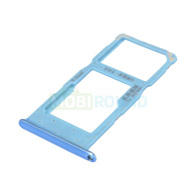 Держатель сим карты (SIM) для Huawei P Smart (2019) 4G (POT-LX1) синий