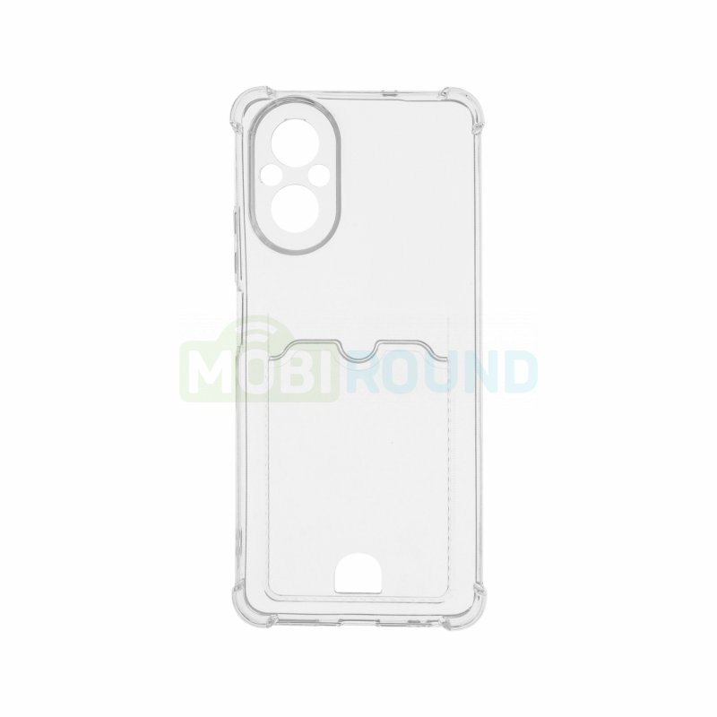 Силиконовый чехол противоударный для Realme C67 4G (с картхолдером) прозрачный
