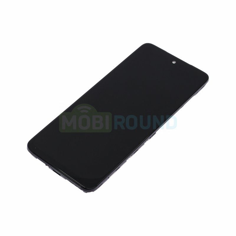 Дисплей для Motorola Moto G52 (в сборе с тачскрином) в рамке, черный, AA