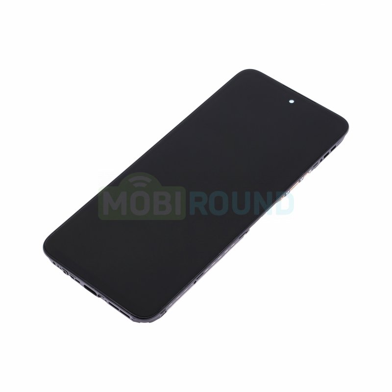 Дисплей для POCO M6 4G (в сборе с тачскрином) в рамке, черный, 100%