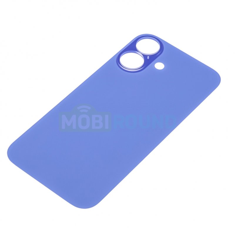 Задняя крышка для Apple iPhone 16 (с широким отверстием) синий, AAA