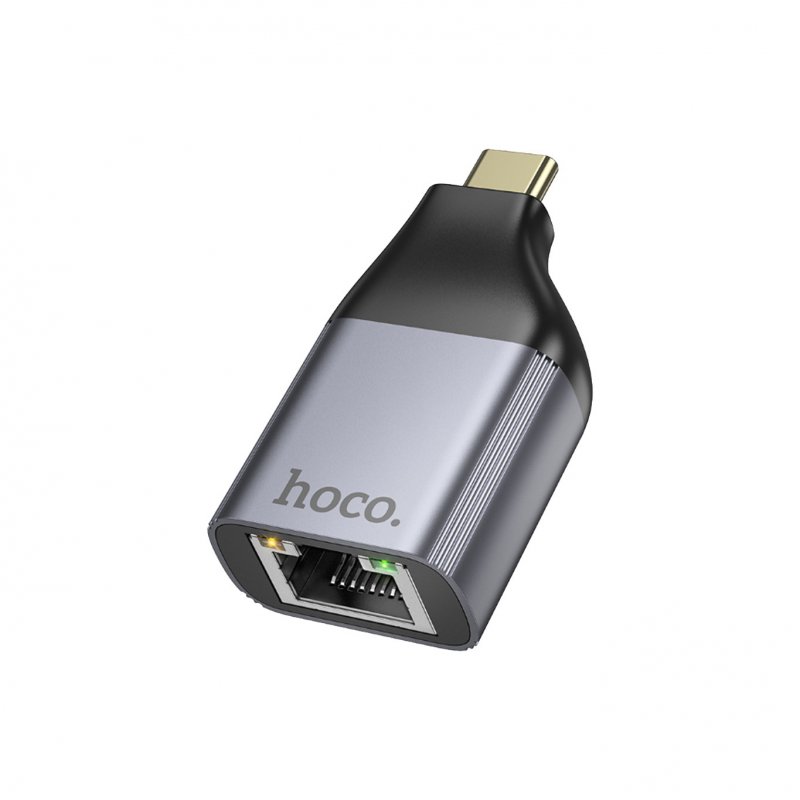 Переходник (адаптер) Hoco UA35 Type-С-RJ-45, серый