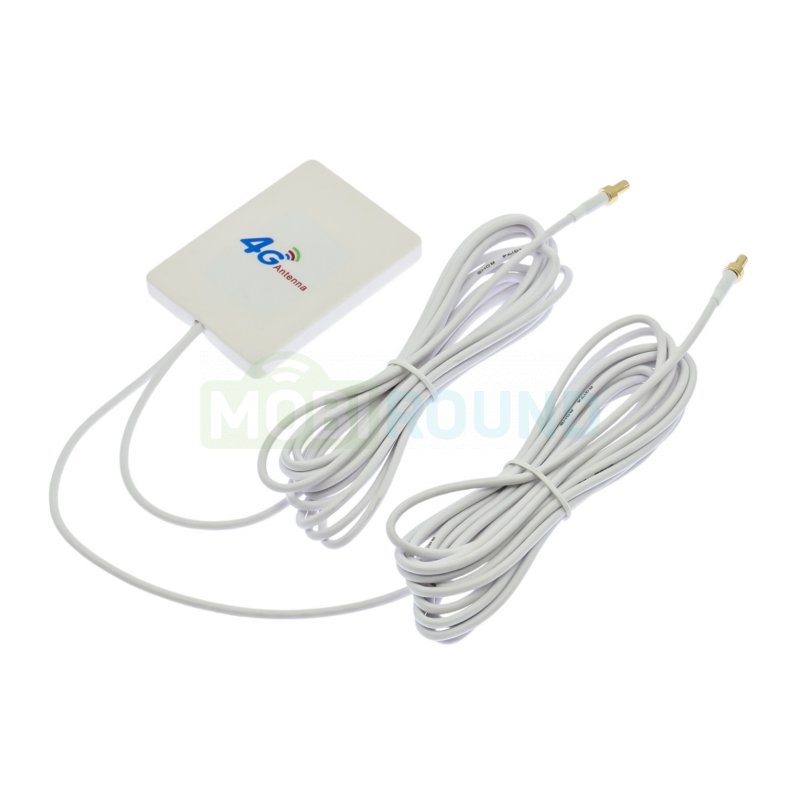Антенна GSM/4G 700-2700 МГц КСВ 1.5 разъем TS9-J на кабеле RG174 3 м (8 дБи) (7.3x5.3x0.8 см) белый