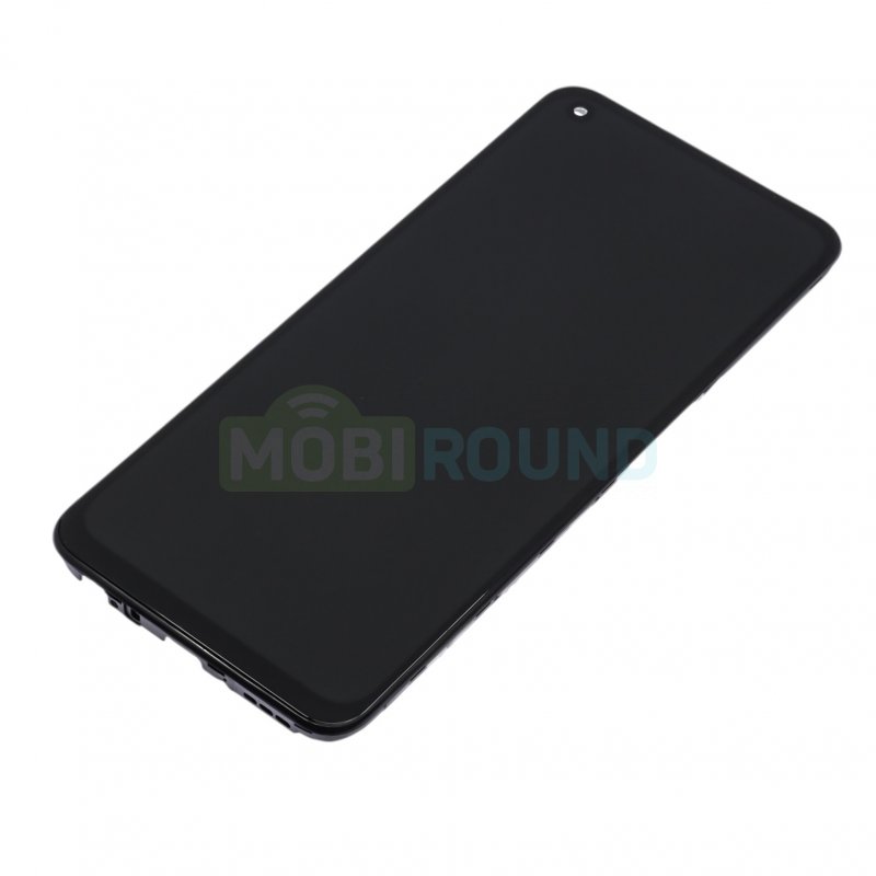 Дисплей для OPPO A74 5G (в сборе с тачскрином) в рамке, черный